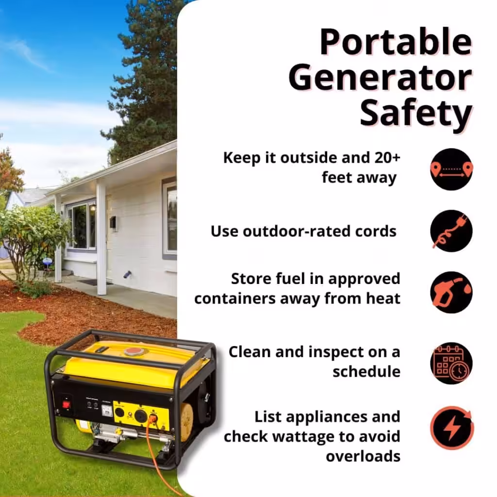 safety tips for large portable generator