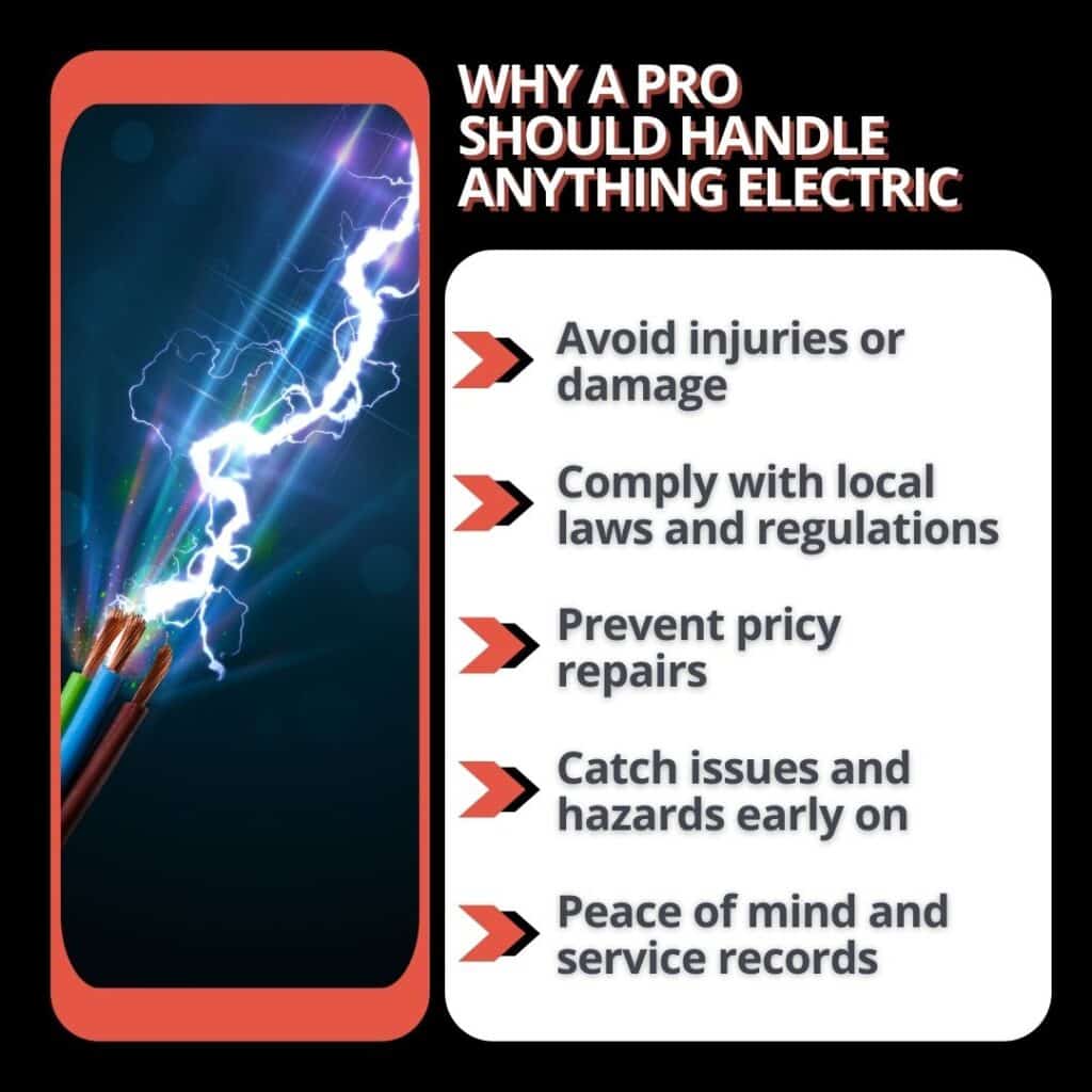 a professional should always assess and address electrical work in a house to avoid danger