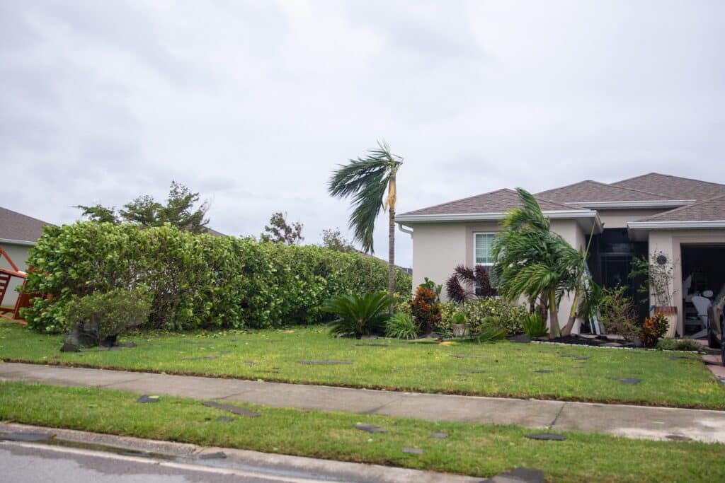 concrete block structure house in florida after a storm