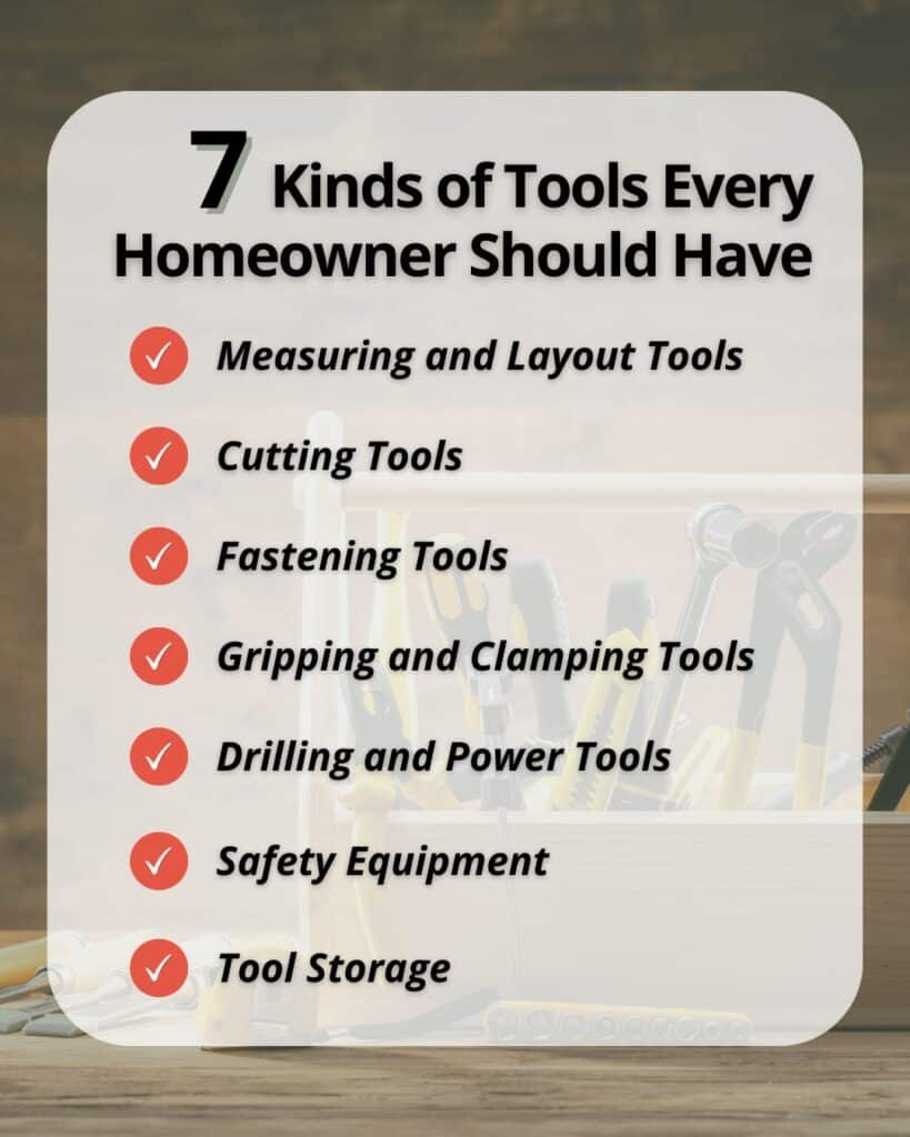 tools and construction materials to have as a homeowner