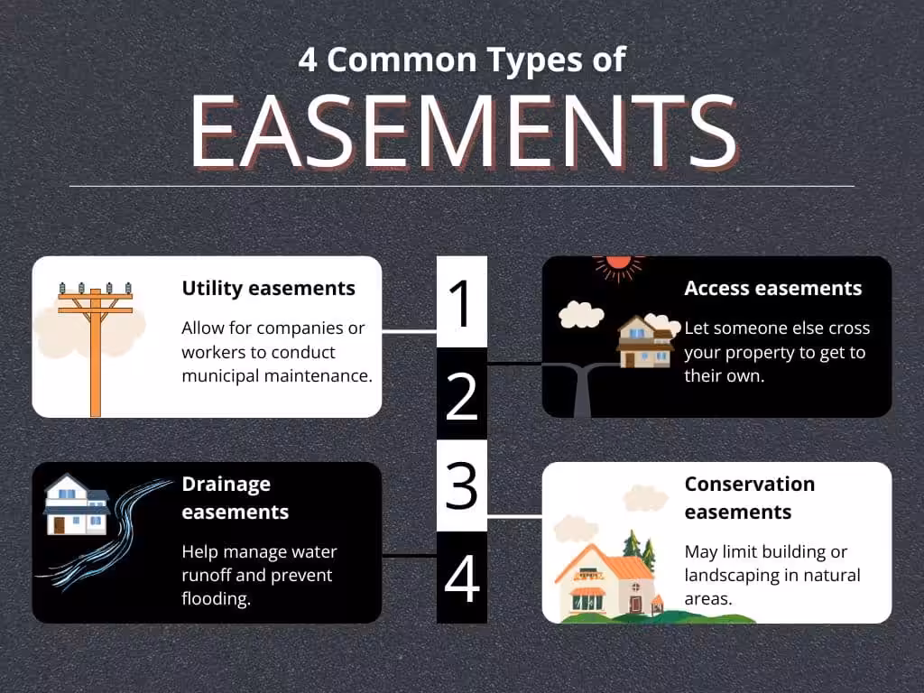 an easement is the allowed use of one's property for one of several purposes