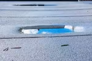 modified bitumen roofing, ponding, low-slope roofing