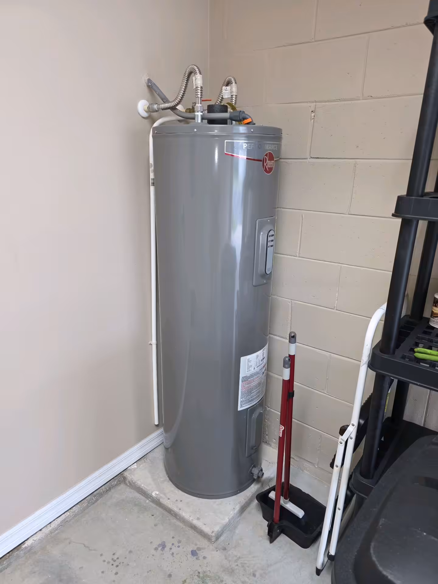 Residential water heater and temperature pressure relief discharge piping